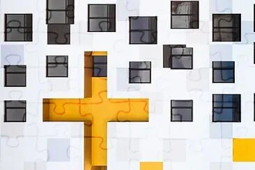 Yellow cross and white building jigsaw puzzle