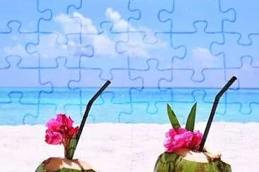 Beach coconuts jigsaw puzzle