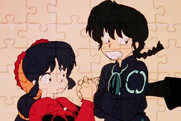 ranma es empujado y besa a akane jigsaw puzzle