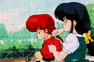akane trata de lanar el papel igual que ranma jigsaw puzzle