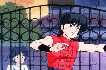 ranma ayuda a akane a defender a p-chan ranma 1/2 jigsaw puzzle