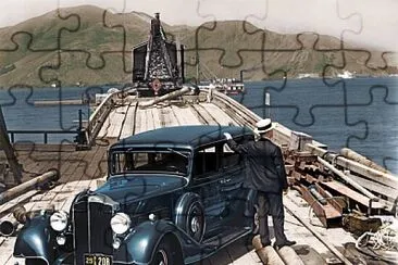 1934 Packard on the trestle to the South Tower