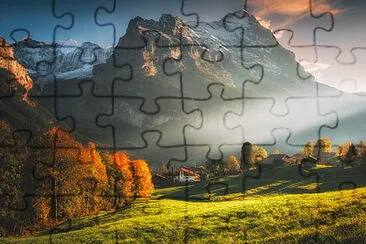 Alpes suizos al amanecer jigsaw puzzle