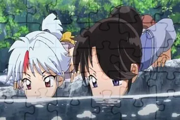 towa y setsuna tomando agua hanyo no yashahime jigsaw puzzle