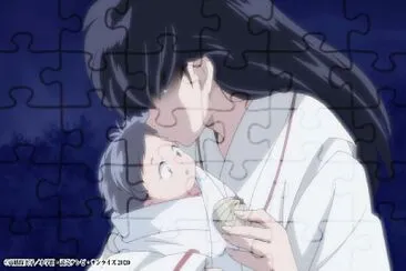 פאזל של kagome besa a moroha de bebe hanyo no yashahime
