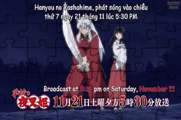 פאזל של inuyasha defiende a kagome y a su hija moroha hanyo no yashahime