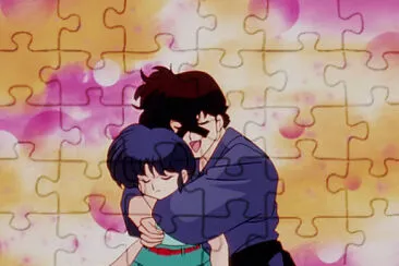 kuno abraza a akane con una X en la cara ranma 1/2 jigsaw puzzle