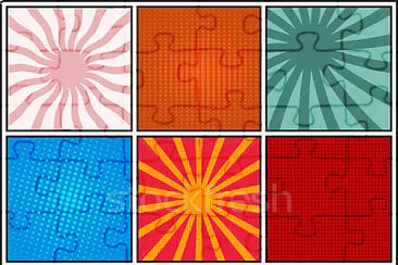Colorful vector-pop-art jigsaw puzzle