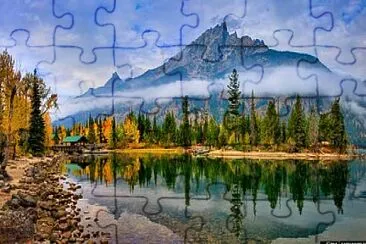 Lago Parque Grand Teton. Wyoming. USA jigsaw puzzle