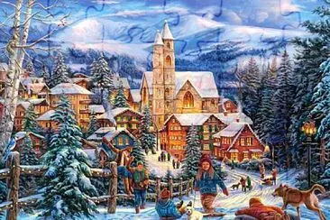 Pueblo nevado jigsaw puzzle