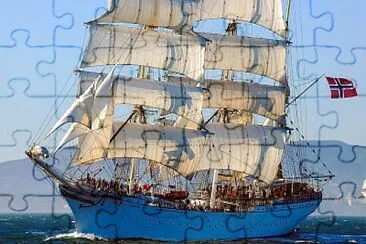 Statsraad Lehmkuhl, a tall sailing ship originally jigsaw puzzle