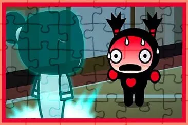 garu se asusta al ver al fantasma pucca jigsaw puzzle