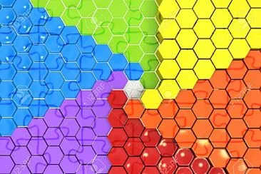Extruded hexagon shapes jigsaw puzzle