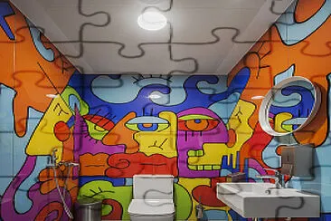 Colorful Restroom