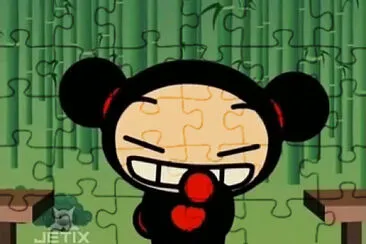 pucca se a disfrazado de garu por una fiesta pucca