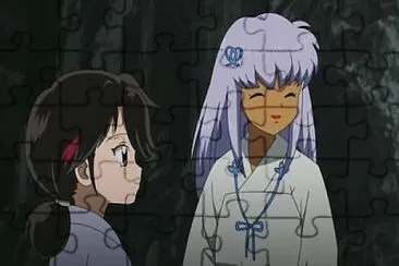 shiori sonríe por lo futa y raita cazaron hanyo no yashahime
