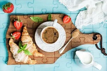 coffee and croissant jigsaw puzzle