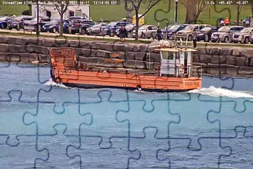  "master Pride  " equipment ferry heading into Lake Huron jigsaw puzzle