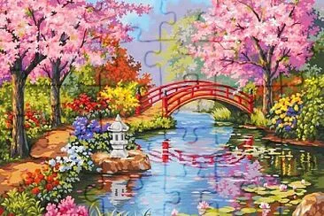 Cerisiers en fleurs jigsaw puzzle