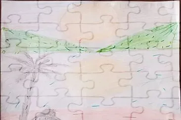פאזל של Rompecabezas de figura simple- Fondo Complejo