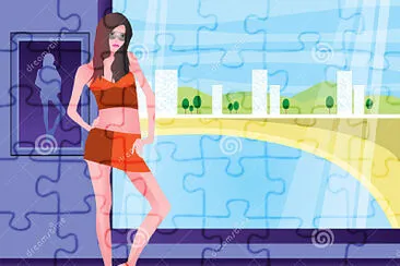 Girl at Beach Resort