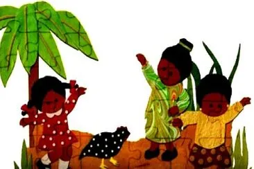 פאזל של Bruna e a galinha d 'angola.