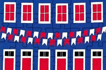 A grande fachada festiva