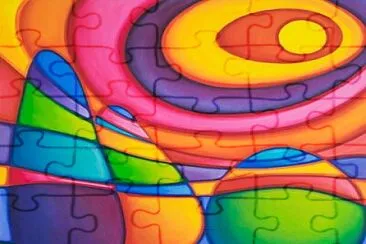 Abstracto árboles jigsaw puzzle