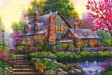 Casa en el lago jigsaw puzzle