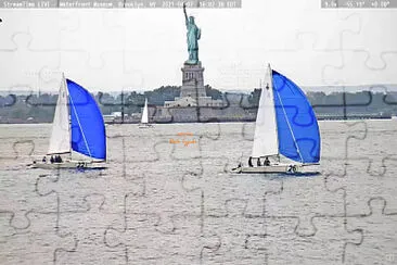 Sail Boats w Statue of Liberty Aug 2021 jigsaw puzzle