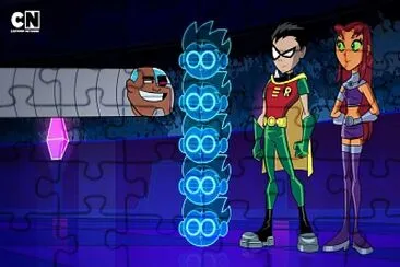 cyborg mide a robin y starfire los jovenes titanes