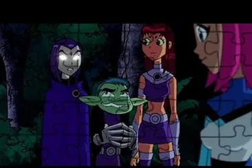 raven se enoja con chico bestia los jovenes titanes jigsaw puzzle