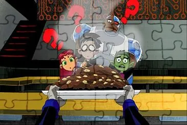 los titanes miran los panqueces de raven los jovenes titanes jigsaw puzzle