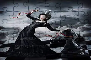 La dama negra del ajedrez jigsaw puzzle