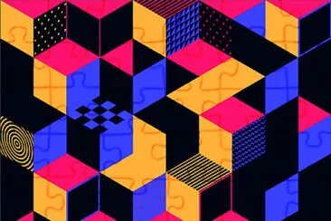 彩色矢量圖 jigsaw puzzle