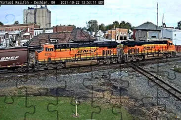 BNSF-8058 and BNSF-8235 westbound thru Deshler,Ohio/USA jigsaw puzzle