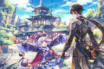Genshin Impact - Zhongli and Qiqi