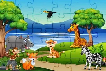 Animais felizes na natureza
