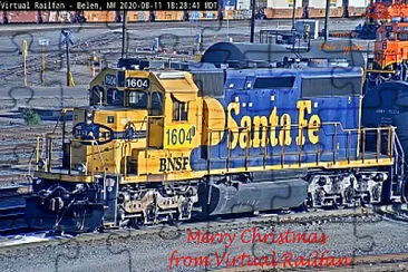 BNSF 1604 Santa Fe. Merry Christmas from VRF. jigsaw puzzle