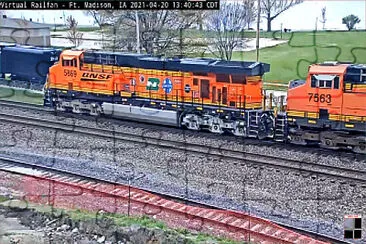 BNSF-5869 and BNSF-7563 at Ft Madison,IA/USA jigsaw puzzle