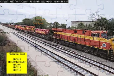 Florida East Coast #815, #307 Fuel Tender, #806, #713, #714 at Cocoa,F jigsaw puzzle