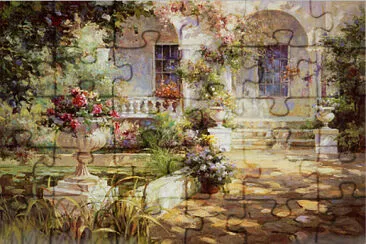 Jardin fleuri et maison