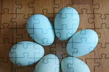 פאזל של Les œufs bleus