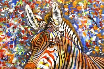 Zebre en couleurs jigsaw puzzle