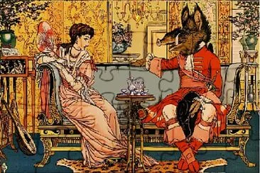  "La bella y la bestia   " Ilustración de Walter Crane y Edmund Evans