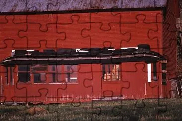 Close up of No 10 as a tool shed on the Johnson Fa jigsaw puzzle