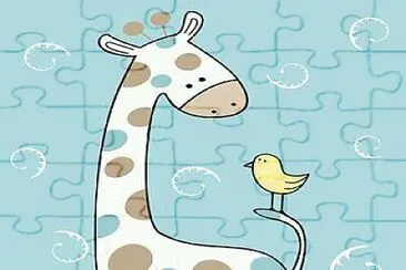 jirafa con pajarito