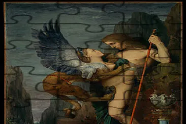 Oedipus and the Sphinx by Moreau