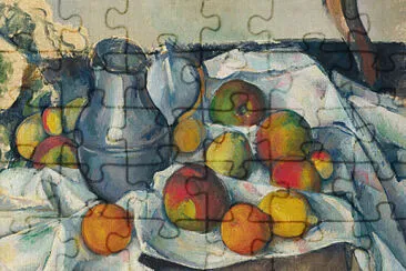 cézanne cruche grise et fruits