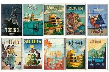 Italy Travel Poster Grid jigsaw puzzle